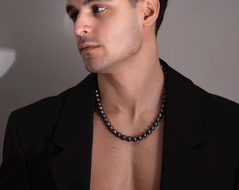 Black Pearl Necklace: 925 Sterling Silver, Freshwater Pearl Choker
