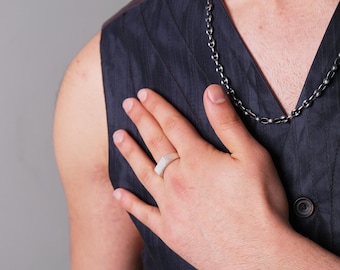 Men's  Silver Ring, 925 Sterling , Handmade and Unique, design and modernity
