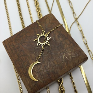 Sun Totem And Moon Necklace 60 cm Stainless Steel For Women Fashionable Exquisite Birthday Gift Christmas Gift Must-Have Item Perfect Gift