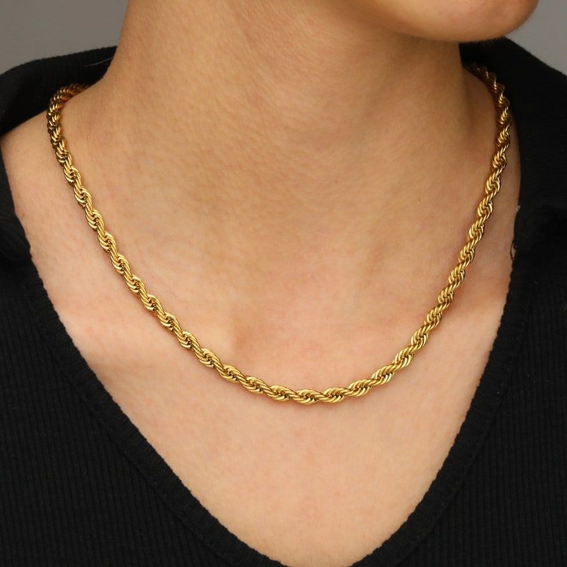 18K Gold Filled Chain Necklace,Curb,Figaro,Rope,Paperclip Chain,Herringbone Chain,twist Chain,Gift For Her,Gift for him,Valentine's Day image 4