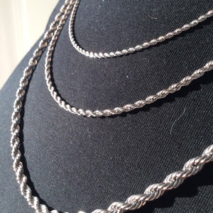 Silver Chain Necklace,CURB Chain,Paperclip,Twist,Rope,Figaro Chain,Herringbone Chain,Dainty Chain,Gift for him,Gift for her,Christmas Gift image 5