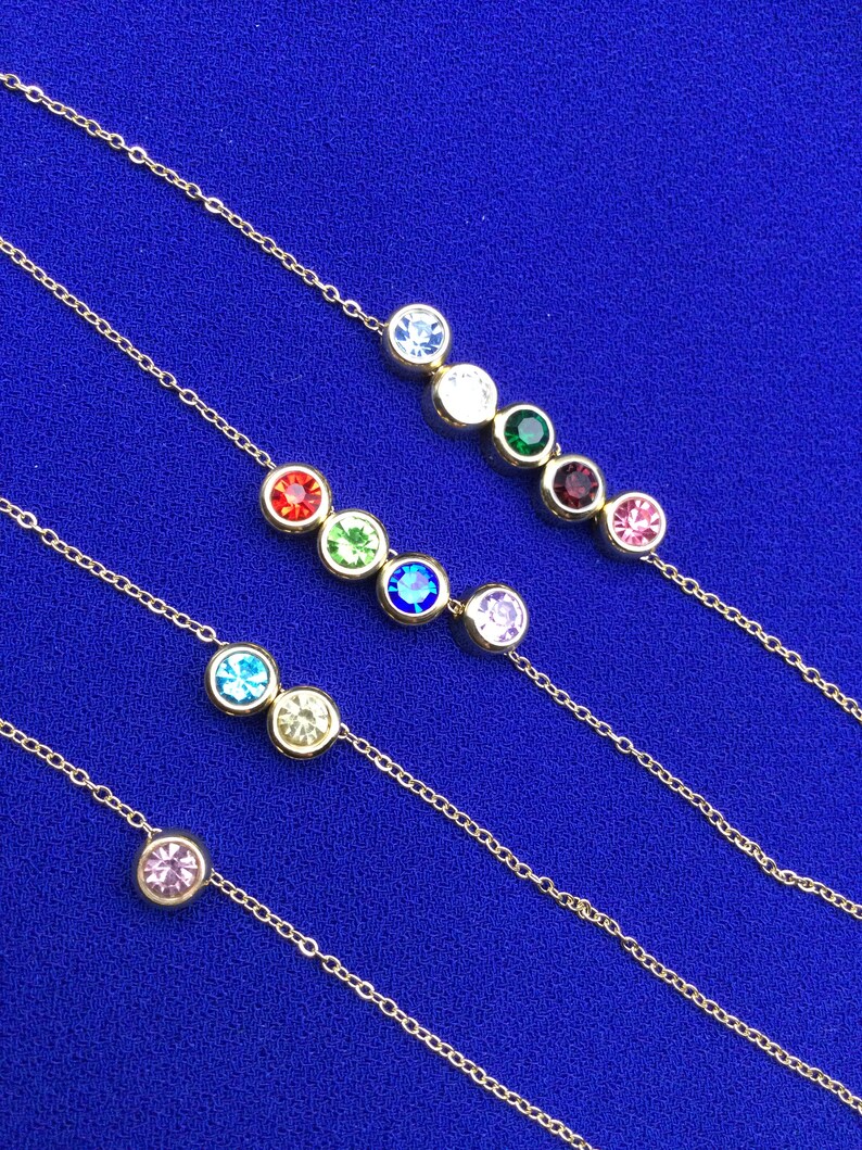 Personalized Birthstone pendant,Family Jewelry,Gift For Mom,Birthday Gift,Bridesmaid Gift,Custom necklace,Initial Jewelry,Gift For Her. image 2