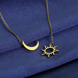 Sun Totem And Moon Necklace 60cm, Stainless Steel For Women, Gift for Mom, Birthday Gift ,Valentine's Day,Must-Have Item Perfect Gift image 3