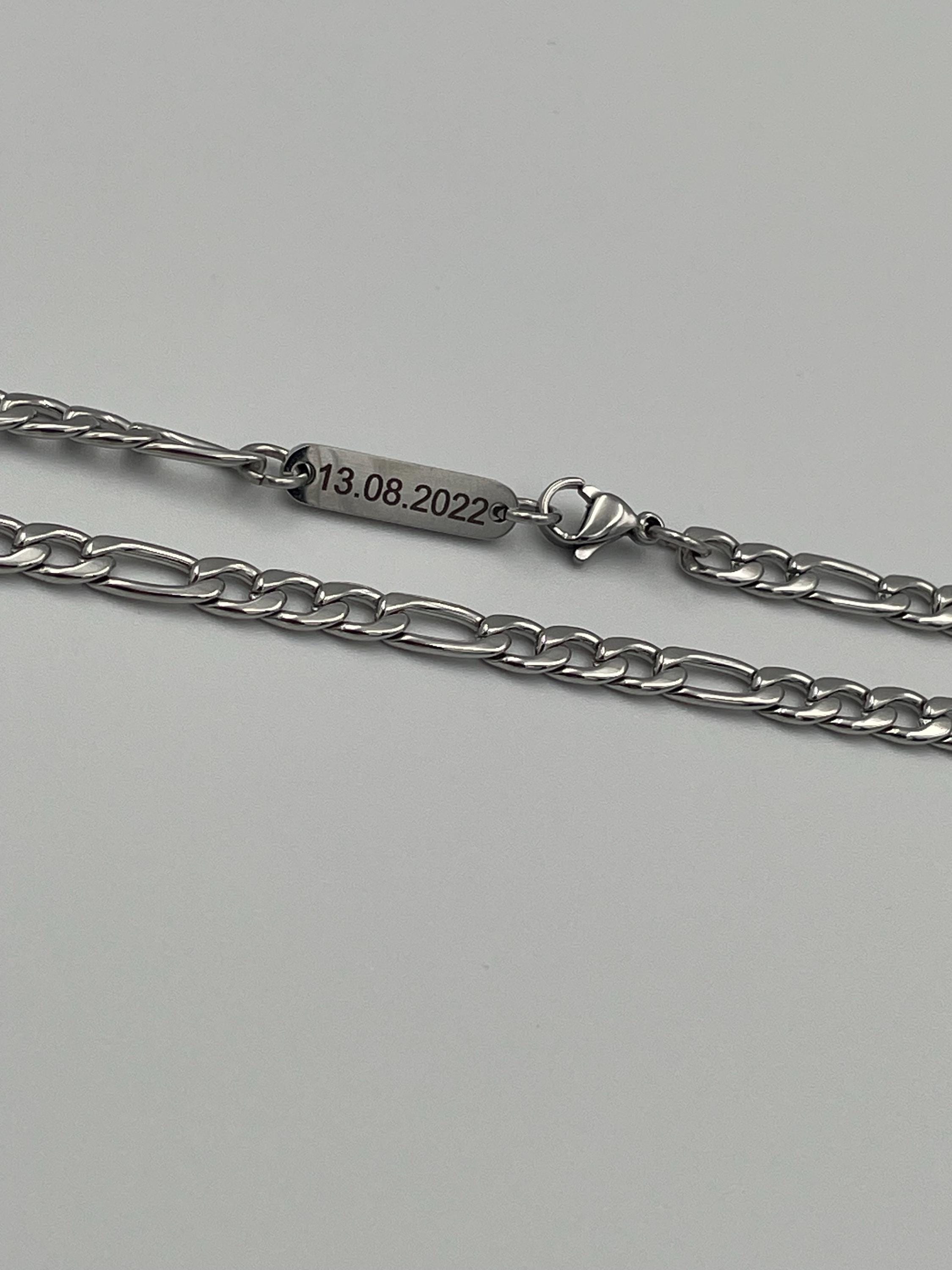 Silver Personalized Chain Necklace, Custom Name Jewelry, Curb, Figaro Chain,Paperclip,Box,RopeTwist Chain,Christmas Day Gifts Him,Dad Gift,