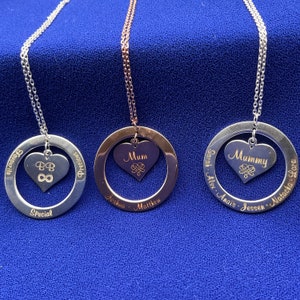 Personalisierte ineinandergreifende Kreise Halskette, Muttertagsgeschenke für Oma, Halskette für Mutter, Geschenk für Sie Bild 2