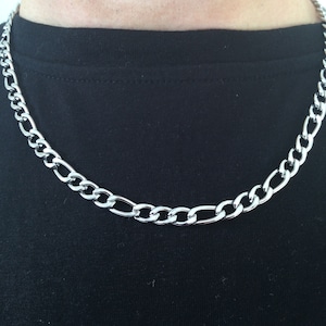 Silver Figaro Chain,figaro necklace,waterproof Figaro chain,Mens Chain Necklace - Perfect gift for him,Gift for son,Dad,Mother&#39;s Day Gifts