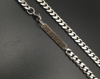 K18 チェーンネックレス 刻印あり 正規品 7g 18金カーブチェーンネックレス｜幅7mm 名入れ刻印オプションあり