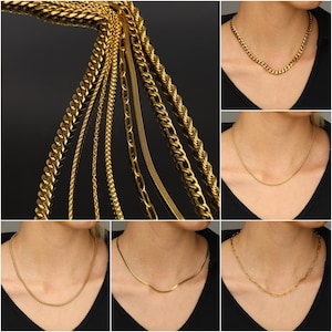 18K Gold Filled Chain Necklace,Curb,Figaro,Rope,Paperclip Chain,Herringbone Chain,twist Chain,Gift For Her,Gift for him,Valentine's Day image 1