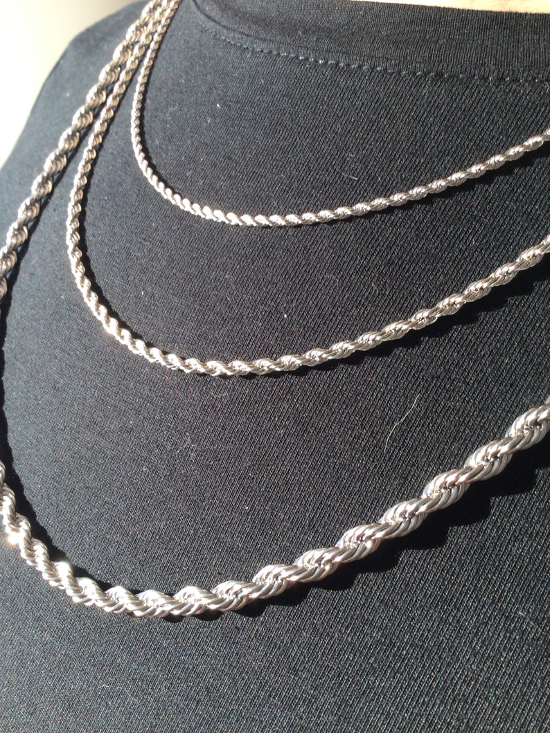 Silver Chain Necklace,CURB Chain,Paperclip,Twist,Rope,Figaro Chain,Herringbone Chain,Dainty Chain,Gift for him,Gift for her,Christmas Gift image 8