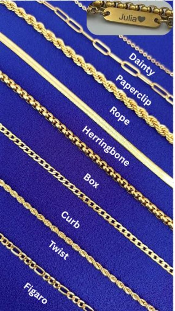 18K Gold Filled Chain Necklace ,curb Chain, Figaro Chain,vine,rope