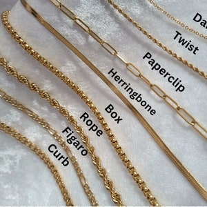18K Gold Filled Necklace,Curb Chain,Paperclip Chain,Twist,Rope Chain,Mother's Day Gifts,Figaro,Dainty Chain,Herringbone Chain,Gift For Her