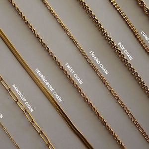 18K Gold Filled Chain Necklace, Paperclip Chain,Rope Chain,Twist Chain, Figaro Chain, Curb Chain, Waterproof,Mother's Day Gifts,Gift for Her