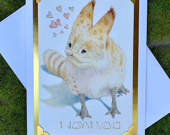 Murley the Loth-Cat Greeting Card with Removable Mini Print, Giclee Art Print, Star Wars Rebels Card, Ahsoka Card
