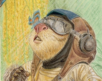 Bazil- El acólito, linda criatura de Star Wars, impresión de arte Giclee 5x7, el arte de pared del rastreador de acólitos