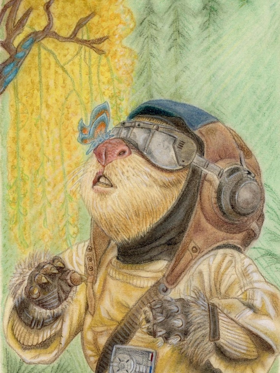 Bazil- the Acolyte, Cute Star Wars Creature, 5x7 Giclee Art Print