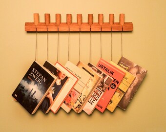 Book Hanger / Bookmark / Book Ends / Bookshelf Decor Modern / Book Holder / Book Stand / Wooden Bookshelf / Handmade / Rustic Bookshelf