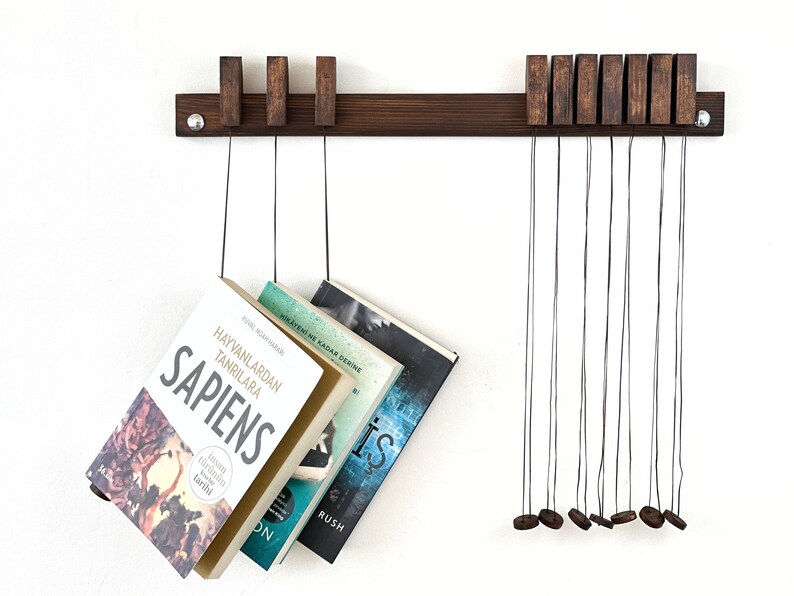 Book Hanger / Book Shelf / Book Holder / Wooden Bookshelf / Etsy