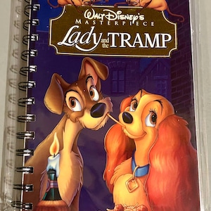 Handmade Repurposed VHS Journal/Sketchpad - Lady and The Tramp