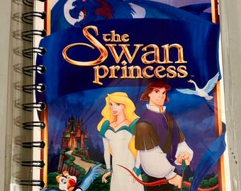 Handmade Repurposed VHS Journal/Sketchpad -Swan Princess