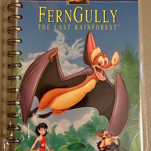 Handmade Repurposed VHS Journal/Sketchpad - Fern Gully