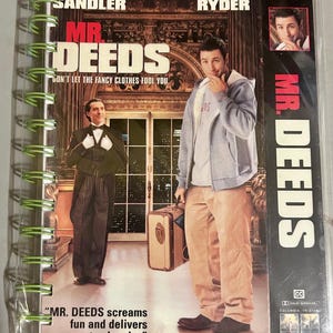 Handmade Repurposed VHS Journal/Sketchpad - Mr Deeds