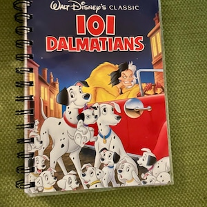 Handmade Repurposed VHS Journal/Sketchpad - 101 Dalmatians ( cartoon)