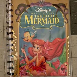 Handmade Repurposed VHS Journal/Sketchpad - The Little Mermiad