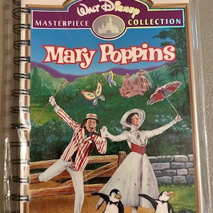 Handmade Repurposed VHS Journal/Sketchpad - Mary Poppins