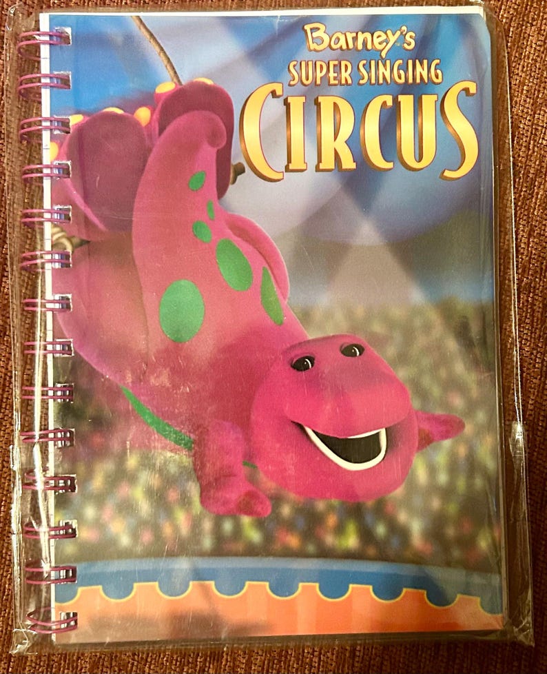 Handmade Repurposed VHS Journal/sketchpad- Barneys’s Super Singing ...