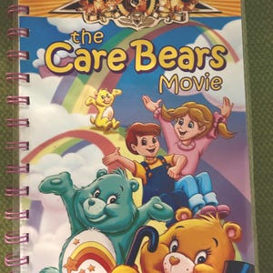 Handmade Repurposed VHS Journal/Sketchpad - Carebears the Movie