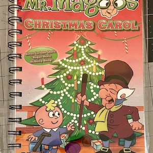 Handmade Repurposed VHS Journal/Sketchpad - Mr Magoo’s Christmas Carol