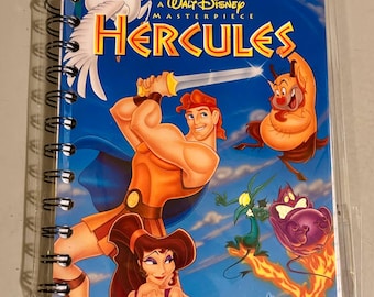 Handmade Repurposed VHS Journal/Sketchpad - Hercules