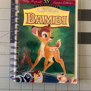 Handmade Repurposed VHS Journal/Sketchpad - Bambi