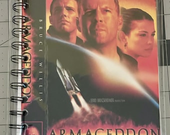 Handmade Repurposed VHS Journal/Sketchpad - Armageddon
