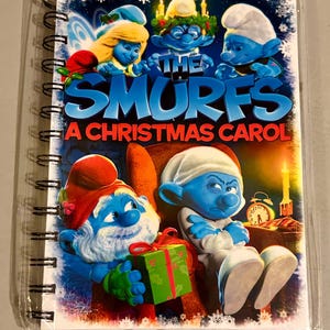 Handmade Repurposed VHS Journal/Sketchpad -The Smurfs A Christmas Carol