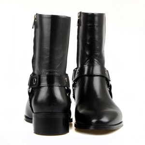 FootCourt - Botas Chelsea Masculinas Vintage em Couro Genuíno, Botas de Cano Curto Masculinas com Zíper e Fivela, Sapatos Casuais Masculinos, Sapato Botas Feitos à Mão imagem 3