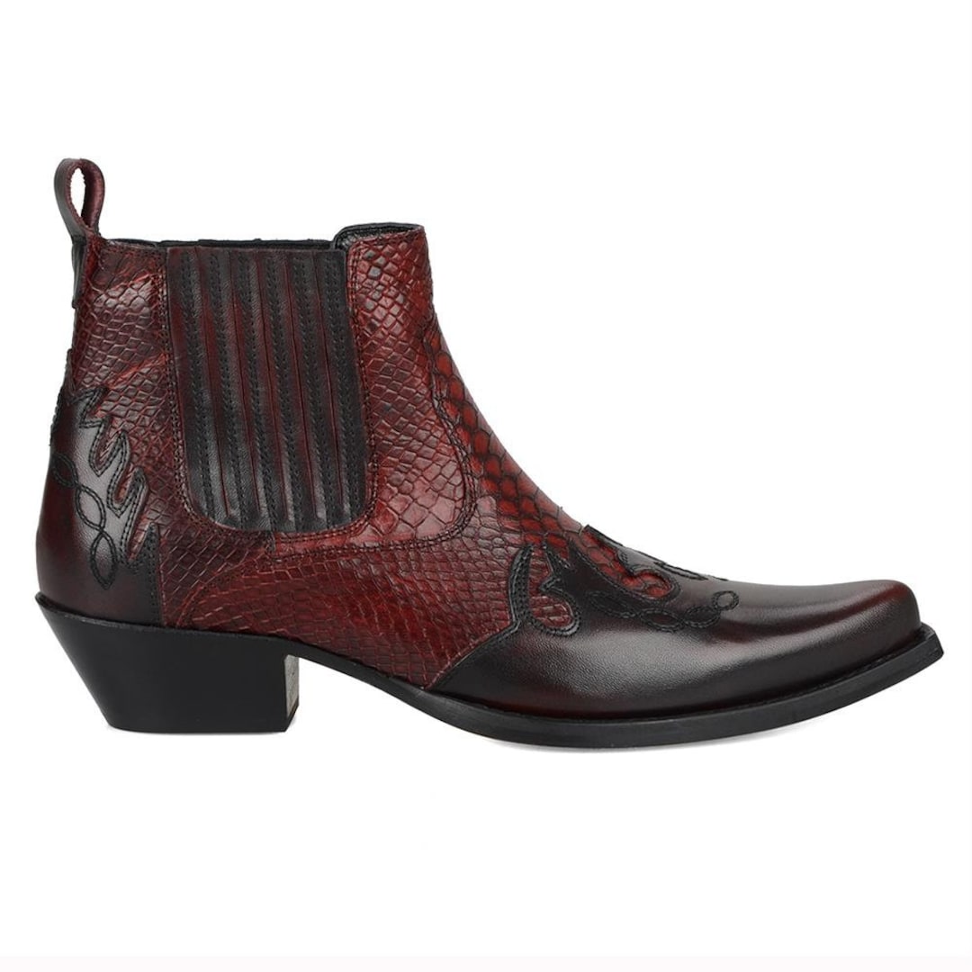 Botines Vaqueros Para Hombre Color Vino Botas Vaqueras FootCourt