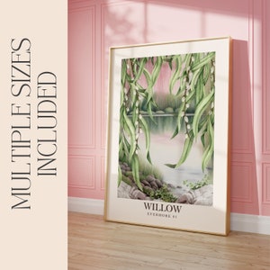 Willow Poster | Printable Wall Art | Digital Download Print at Home | Subtle Swiftie Aesthetic Home Decor | Watercolor Cottagecore Style