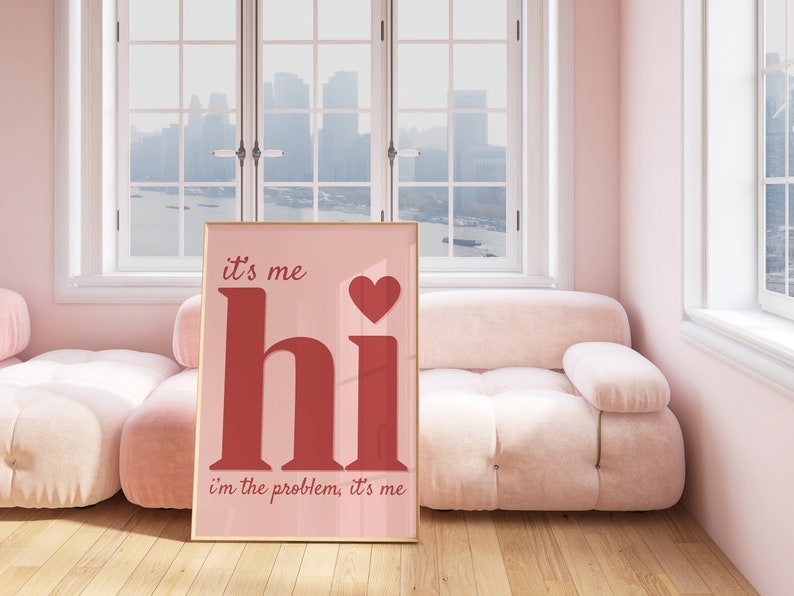 Its Me Hi Im The Problem Its Me Poster Subtle Swiftie Anti-Hero Print Printable Wall Art Digital Download Print at Home Home Decor image 4