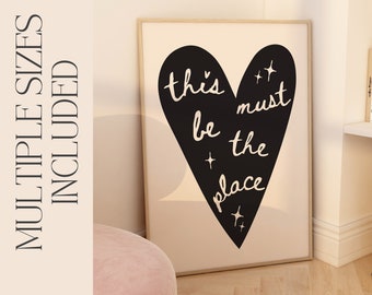 This Must Be The Place Poster | Aesthetic Home Decor Minimalist Trendy Monochrome | Printable Wall Art | Square Option Incl. | Print at Home