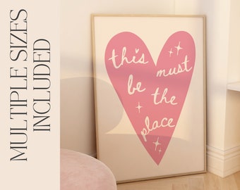 This Must Be The Place Poster Pink | Aesthetic Home Decor Minimalist Trendy | Printable Wall Art | Square Option Incl. | Print at Home