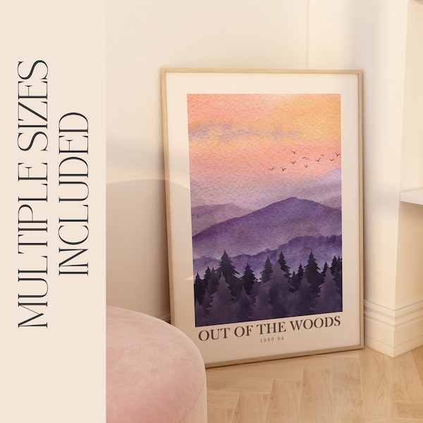 Out Of The Woods Poster Watercolour | Printable Wall Art | Digital Download Print at Home | Subtle Swiftie Aesthetic Home Decor