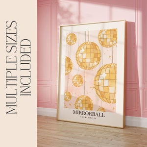 Mirrorball Poster | Printable Wall Art | Digital Download Print at Home | Subtle Swiftie Home Decor | Aesthetic Wall Art | Pastel Colours