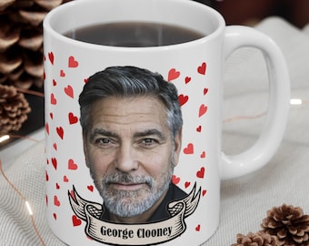 George Clooney Mug, Funny Mugs, 11 oz,