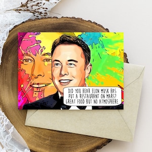 Cartão de aniversário elon musk, cartão de aniversário engraçado,