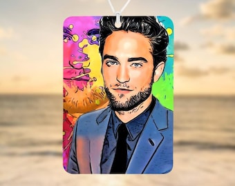 Odświeżacz powietrza do samochodu, odświeżacz powietrza Robert Pattinson, zabawny odświeżacz powietrza do samochodu, akcesoria samochodowe, zabawny prezent w formie mema, zabawny prezent samochodowy, Secret Santa, prezent