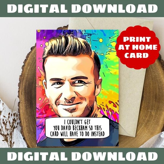 DavidBeckham  デビッドベッカム　ravencard デビッド・ベッカムの誕生日カード、面白い誕生日カード、デジタル