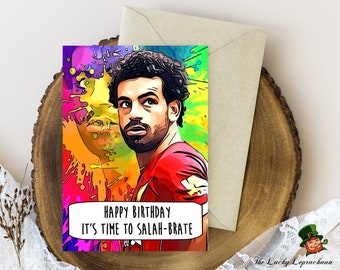 Mo Salah Birthday Card, Funny Birthday Card, liverpool card