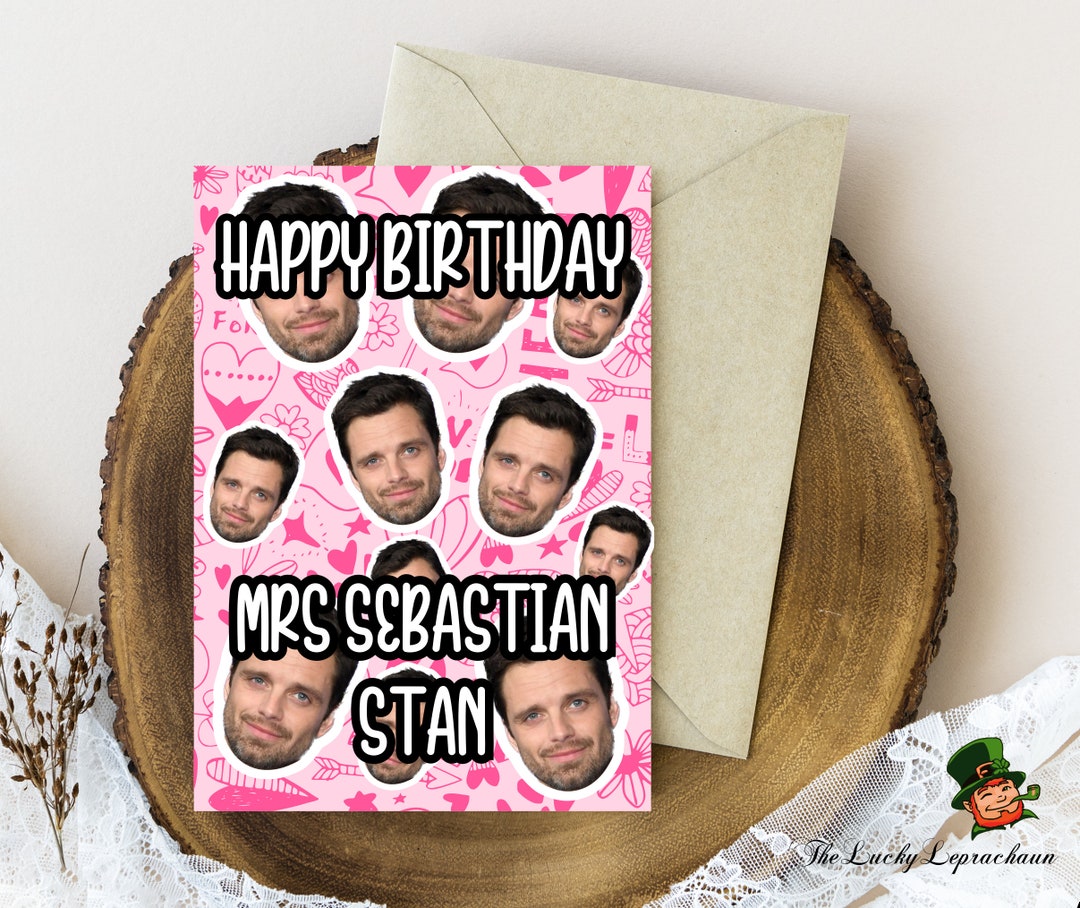 Sebastian Stan Birthday Card, Funny Birthday Card, UK