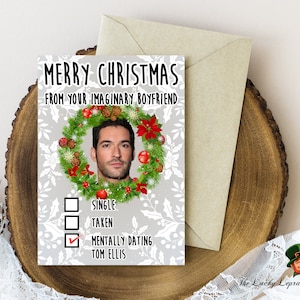 Tarjeta de Navidad de Tom ellis, Tarjeta de Navidad divertida,